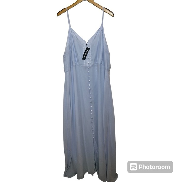 ModCloth Gotta Look The Party Light Blue Maxi Dress Size 22 NWT - Picture 3 of 8